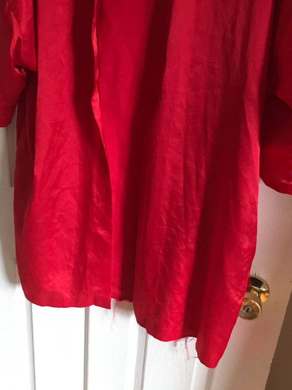 Red Satin Robe XL - Picture 3 of 5